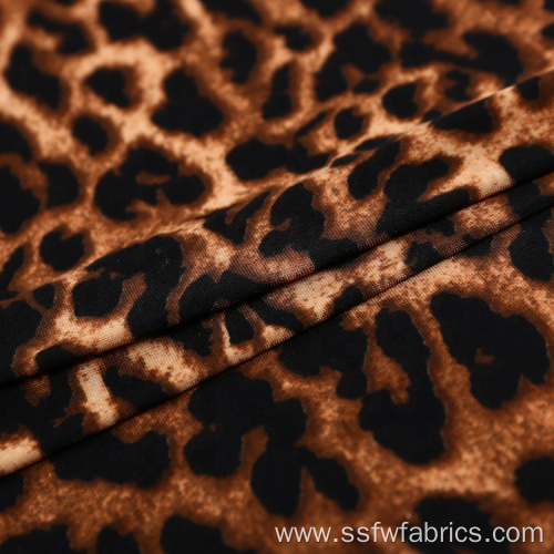 Fashionable Knitted Stretch Spandex Leopard Print Fabric